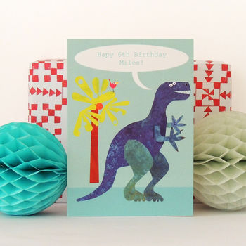 Personalised Bubble Dinosaur Card, 3 of 7