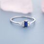 Sterling Silver Vintage Inspired Sapphire Blue Cz Ring, thumbnail 1 of 12