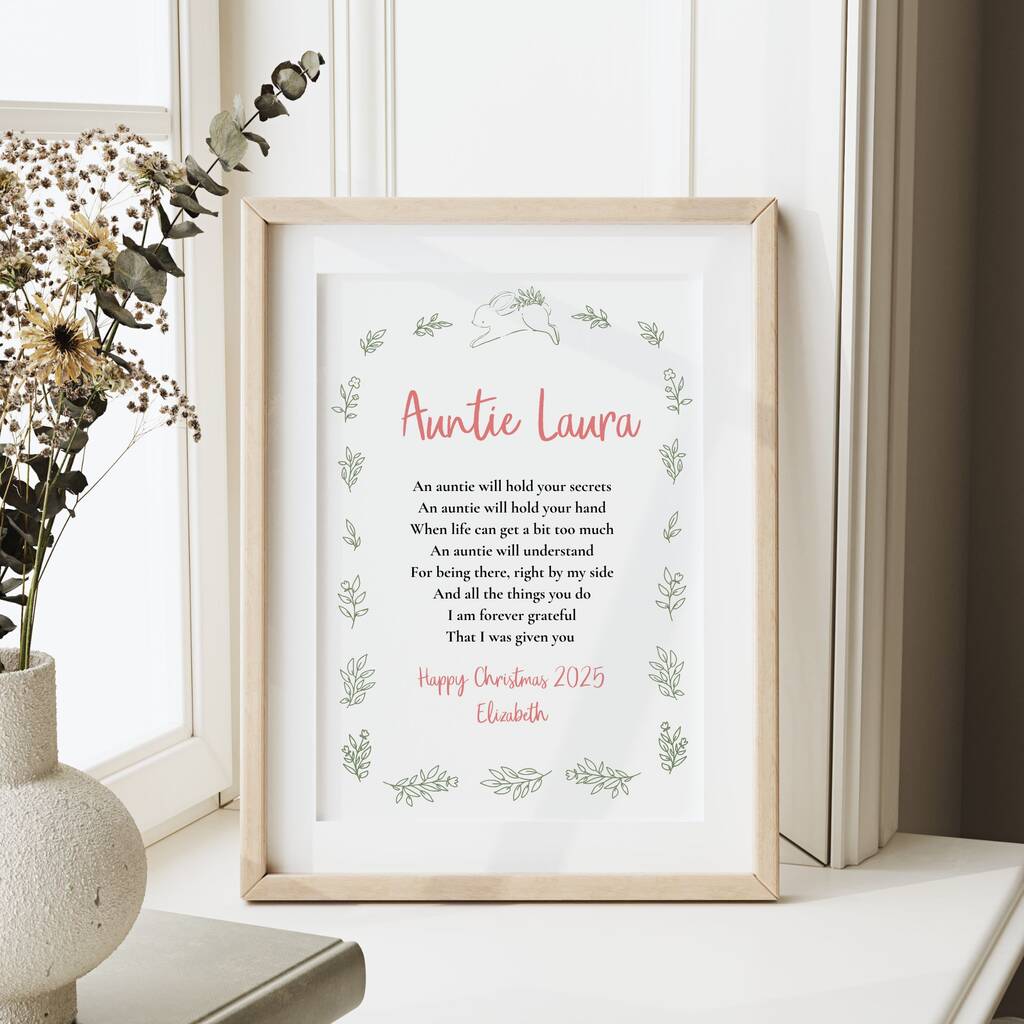 Personalised Christmas Poem For Auntie – Heartfelt Verse Gift, 1 of 5