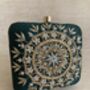 Emerald Green Mandala Design Square Clutch Bag, thumbnail 5 of 10