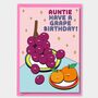 Funny Cute Grape Pun Auntie Birthday Card For Aunt, thumbnail 1 of 2