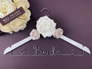 Wooden Wire Personalised Bridal Wedding Hanger, 5 of 11