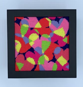 Rainbow Hearts Stitch Your Own Box Tapestry Kit, 2 of 7