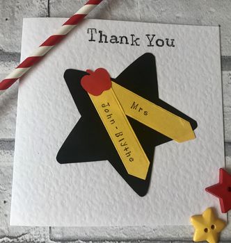 Personalised Thank You Teacher Star Card, 3 of 3