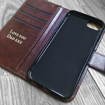 Luxury Faux Leather iPhone Case With Personalisation, 5 of 6