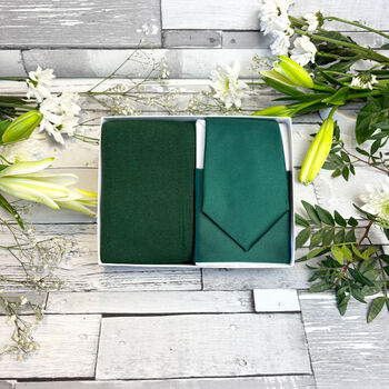 Hunter Green Wedding Tie Set, 12 of 12