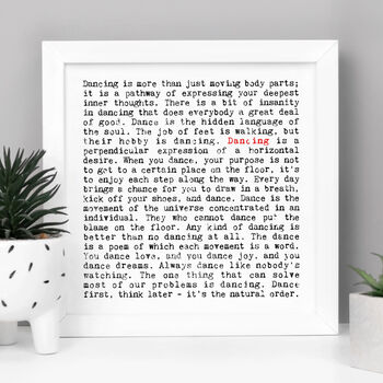Dancing Quotes Print, Dance Gift, 2 of 7