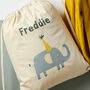 Personalised Elephant Cotton Nursery Bag, thumbnail 4 of 7