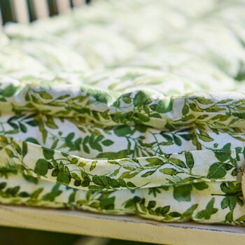 Oakwood Leaf Print Bench Cushion, 4 of 5