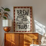 Brew For Two, Tea Print, Coffee Poster, Kitchen Wall Art, thumbnail 1 of 8
