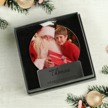 Personalised Baby's 1st Christmas Photo Bauble, 2 of 2
