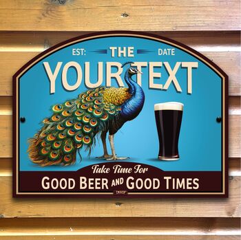 The Peacock Inn, Personalised Bar Sign, 11 of 12