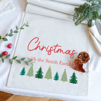 Christmas Trees Personalised Family Table Runner, 3 of 6