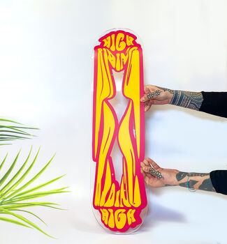 High Riding Psychedelic Clear Acrylic Skateboard Deck, 5 of 5
