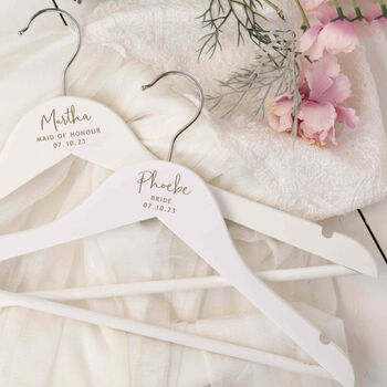 Personalised Wooden Bridal Wedding Day Hanger, 4 of 4
