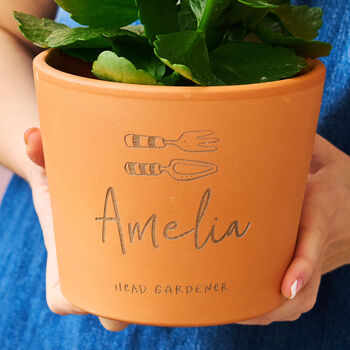 Personalised Gardening Gift Terracotta Plant Pot, 2 of 4