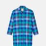 Women's Blue Shire Square Brushed Cotton Nightshirt, thumbnail 2 of 2