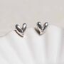 Sterling Silver Love Heart Studs, thumbnail 3 of 4