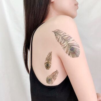 Peacock Feather Temporary Tattoo, 2 of 7