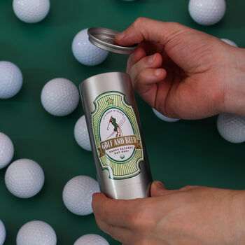 Personalised Golf Beer Can With Three Golf Balls, 2 of 4