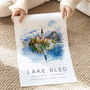 Lake Bled Slovenia Travel Poster, thumbnail 2 of 7