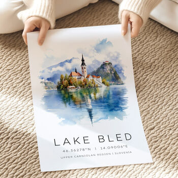 Lake Bled Slovenia Travel Poster, 2 of 7