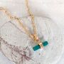 The T Bar Green Onyx Necklace, Gold Plated, thumbnail 5 of 9