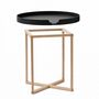 Oak Circular Side Table With Black Removable Tray, thumbnail 4 of 5