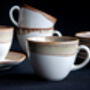 Beige Set Of Six Handmade Porcelain Tea Cup With Saucer, thumbnail 6 of 11