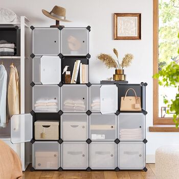 15 Cubes Storage Organiser Shelves Unit Plastic Closet, 2 of 11