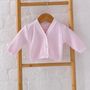 Hello World Embroidered Personalised New Baby Cardigan, thumbnail 3 of 6