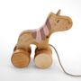 Wooden Pull Along Toy Unicorn, thumbnail 3 of 6