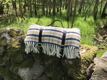 Wool Picnic Rug With Leather Straps, 5 of 5