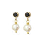 Danica Gold And Gemstone Freshwater Pearl Stud Earrings, thumbnail 2 of 3