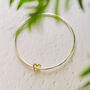 Open Heart Solid Silver And Gold Bangle, thumbnail 2 of 9