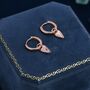 Sterling Silver Dangling Long Heart Hoop Earrings, thumbnail 4 of 12