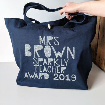 Personalised Super Sparkly Teacher Bag, 3 of 12