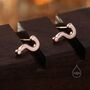 Question Mark Stud Earrings In Sterling Silver, thumbnail 4 of 11