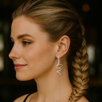 Two Tone Silver And Gold Plated Spiral Drop Ear Jackets, 7 of 8