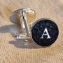 Personalized Handmade Leather Letter Cufflinks, thumbnail 4 of 6