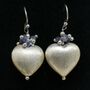 Sterling Silver Heart And Tourmaline Gemstone Earrings, thumbnail 2 of 4