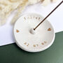 White And Gold Personalised Birthday Incense Dish, thumbnail 2 of 5