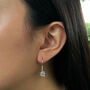Silver Drop June Birthstone Pearl Earrings, thumbnail 2 of 9