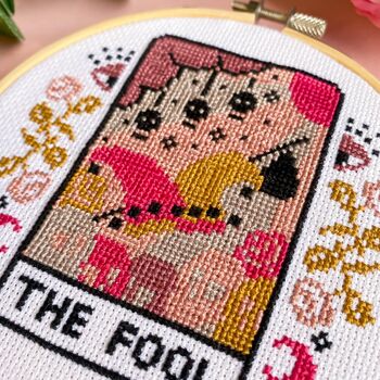 'The Fool' Tarot Cross Stitch Kit, 2 of 4