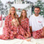 Family Christmas Garland Print Embroidered Personalised Pyjamas, thumbnail 1 of 12