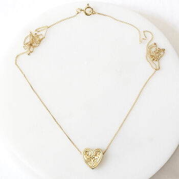 Wildflower Heart Necklace – Gold, 7 of 9