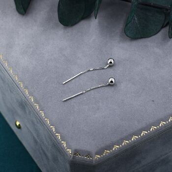 Minimalist Ball Threaders Earrings Sterling Silver, 8 of 11