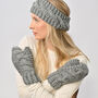 Cable Mittens And Headband Intermediate Knitting Kit, thumbnail 3 of 7