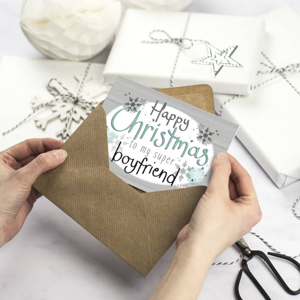 Happy Christmas Boyfriend Card By Tandem Green  notonthehighstreet.com