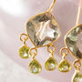 Citrine And Ruby Gold And Silver Dangly Drop Earrings, thumbnail 9 of 11